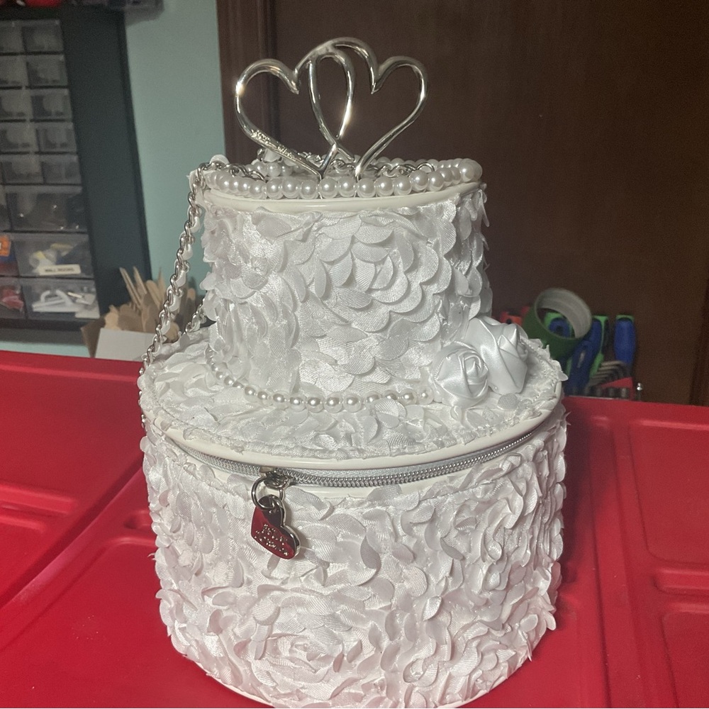 Betsey Johnson White Rosette Crossbody Bag